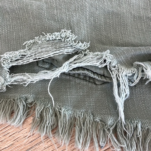 We The FREE PEOPLE Loving Good Vibrations Cutoff Button Green Denim Shorts‎ 28 - Picture 11 of 16